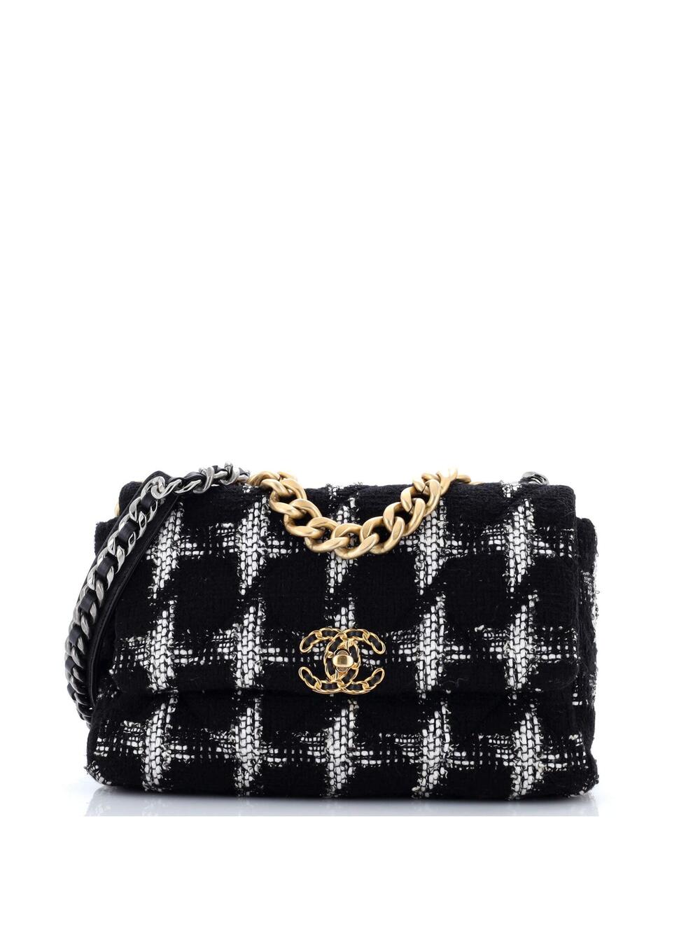 Chanel 19 Flap Bag Quilted Tweed Large #243953C47B